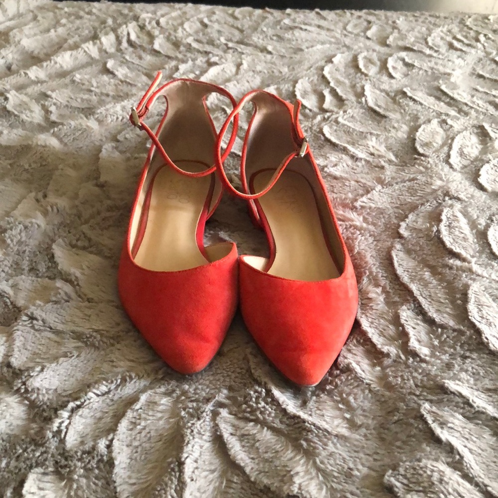 Franco Sarto ankle flats w/ heel red 7